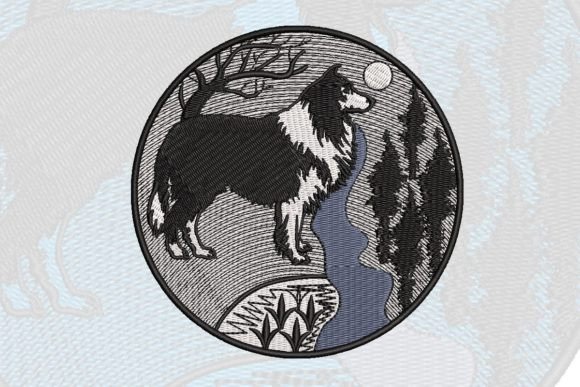 Collie Dog: A Sweet Embroidery Design for Gifts