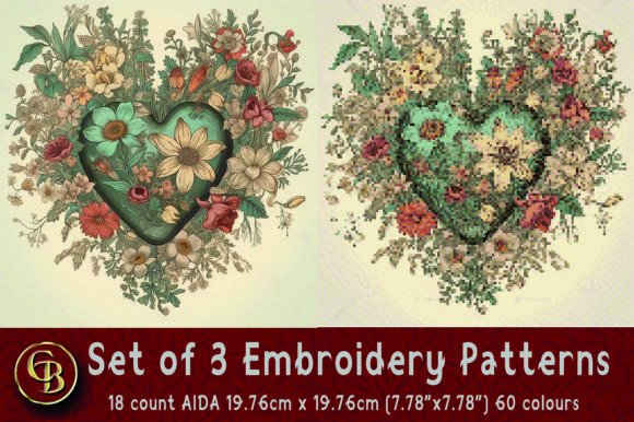 Reviewing 3 Floral Heart Embroidery Patterns for Boutique Sweatshirts
