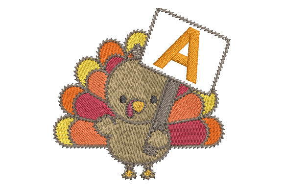 Reviewing the Turkey Thanksgiving Letter A Embroidery Design