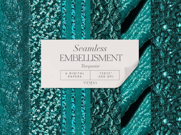 Turquoise Embroidery Sequin Fabric Paper Review